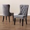 Baxton Studio Remy Grey Velvet Espresso Finished 2-Piece Wood Dining Chair Set 162-10460 - alternate 3